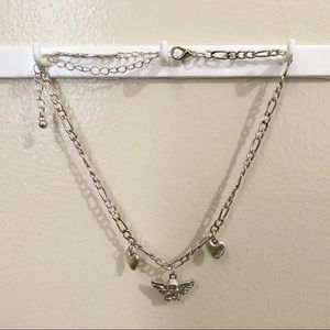 choker angel necklace | silver